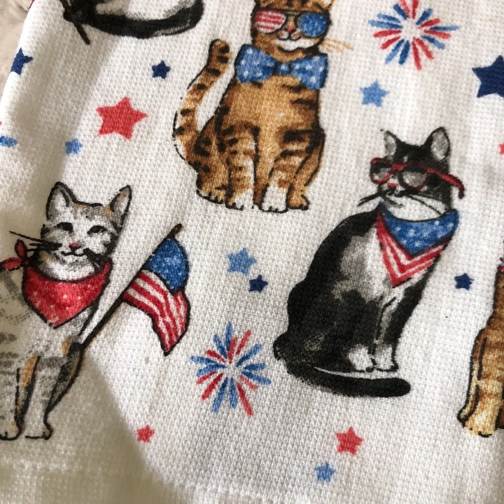 Patriotic Cat Kitchen Towel Set